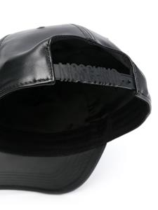 Moschino logo-embroidered leather cap - Zwart