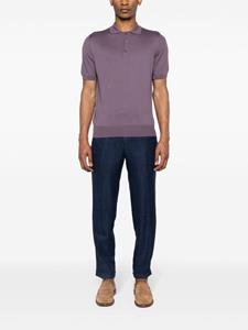Canali cotton-blend knitted polo shirt - Roze