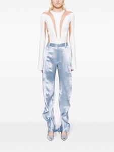Y/Project ruffled satin trousers - Blauw
