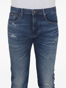 Emporio Armani J06 distressed slim-fit jeans - Blauw
