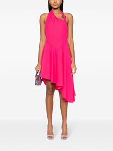 Versace Jeans Couture logo-engraved-buckle crepe dress - Roze
