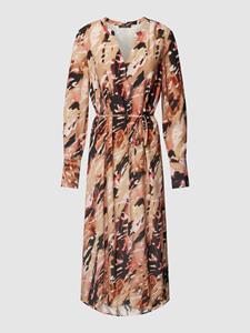 Comma Midi-jurk van viscose met strikceintuur