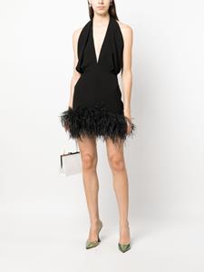 16Arlington Mini-jurk met veren afwerking - Zwart