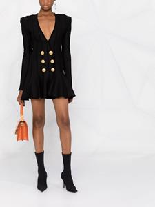 Balmain Mini-jurk met dubbele rij knopen - Zwart