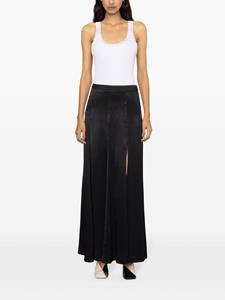 TWINSET high-waist satin maxi skirt - Zwart
