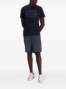 Armani Exchange Bermuda shorts met logoprint - Blauw
