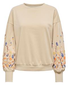 ONLY Sweatshirt "ONLBROOKE L/S O-NECK FLOWER SWT", (BEZUG)