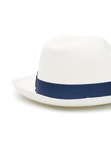 Borsalino Panama hoed met lint - Wit