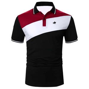 Haodingfushi Heren effen bedrukt kleur cool slim fit zakelijk poloshirt, heren zomer casual knop mode korte mouw poloshirt