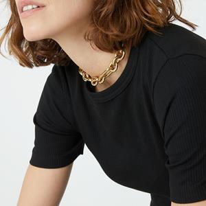 LA REDOUTE COLLECTIONS T-shirt met ronde hals, smalgeribd tricot