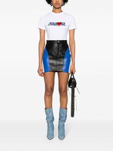 VETEMENTS colour-block leather miniskirt - Zwart