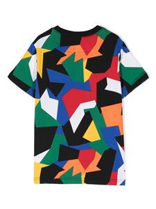 Ralph Lauren Kids Pony-embroidered geometric-print T-shirt - Zwart