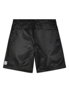 Olly Shinder logo-print satin shorts - Zwart