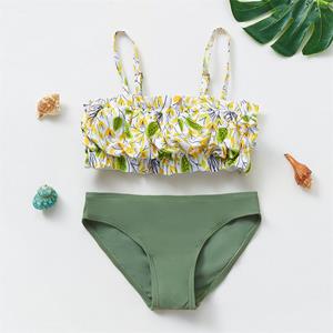 SWIMIFY Nieuwe 2023 Fashion Off-neck Girls Swimwear Bikini Set 7-14 Jaar