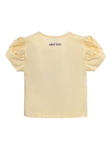 Mimi Tutu bear-appliqué T-shirt - Geel