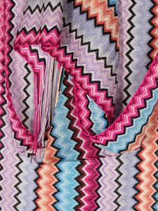Missoni zigzag-knit fringed scarf - Roze