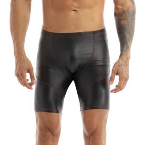 MR91EY Sport Fitness Heren Kunstleer Boxer Trunk Shorts Workout Gym Panty