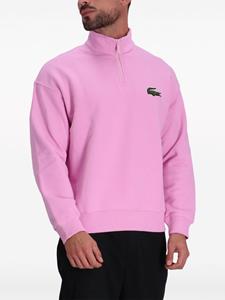 Lacoste logo-appliqué cotton sweatshirt - Roze