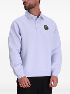 Lacoste logo-appliqué polo-collar sweatshirt - Blauw