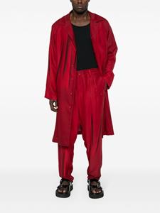 Yohji Yamamoto abstract-print silk trousers - Rood