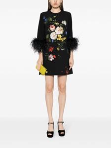 Elie Saab Mini-jurk met veren afwerking - Zwart