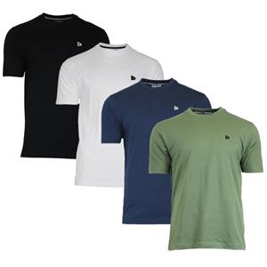 Donnay Donnay Heren - 4-Pack - T-Shirt Vince - Zwart/Wit/Navy/Army