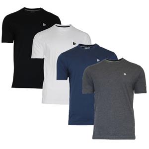 Donnay Donnay Heren - 4-Pack - T-Shirt Vince - Zwart/Wit/Navy/Grijs