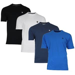 Donnay Donnay Heren - 4-Pack - T-Shirt Vince - Zwart/Wit/Navy/Cobalt