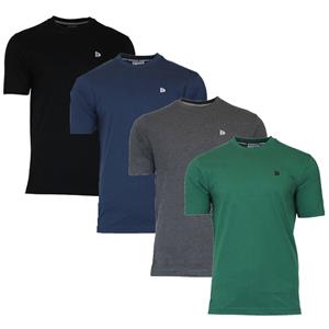 Donnay Donnay Heren - 4-Pack - T-Shirt Vince - Zwart/Navy/Grijs/Groen