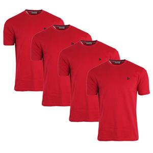 Donnay Donnay Heren - 4-Pack - T-Shirt Vince - Donkerrood