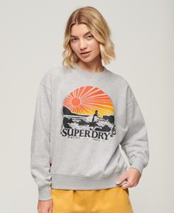 Superdry Vrouwen Travel Souvenir Sweatshirt met Losse Pasvorm Grijs