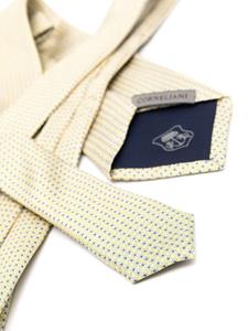 Corneliani geometric-pattern silk tie - Geel