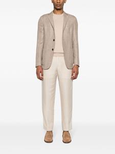 Zegna mid-rise tapered linen trousers - Beige