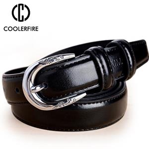 COOLERFIRE FASHION Woman Genuine Leather Cow Skin Strap Fashion Vintage Belt Pin Buckle Belts Top Quality Jeans Girdle