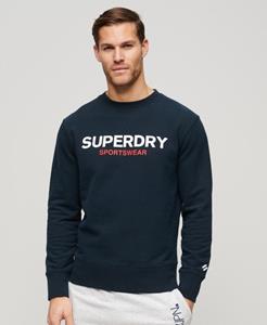 Superdry Mannen Sportswear Logo Sweatshirt met Ronde Hals en Losse Pasvorm Blauw