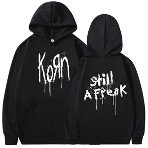 TENJINGE Trendy Korn Music Concert Rock Band WORLD TOUR Hoodie Men's Vintage Metal Gothic Oversized Sweatshirt Punk Hip Hop Hoodies Streetwear