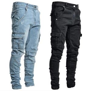 ZXXY Herenmode Motorjeans Vintage Slanke Jeans Casual Street Style Hiphop Retro Denim Jeans Grote maten