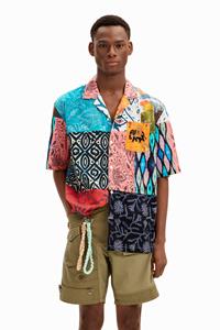 Desigual Gekleurde patchwork blouse - MATERIAL FINISHES