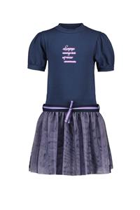 B.Nosy Meisjes jurk mesh - Victoria - Navy blauw