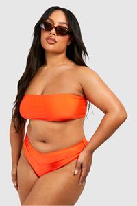 Boohoo Plus Bandeau Bikini Top, Orange