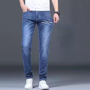 Zhuoneng Clothing Jeans Heren Zomer Dun gedeelte Tide Slim High-end Recht Zakelijk gedeelte Casual herenbroek Herenmodellen