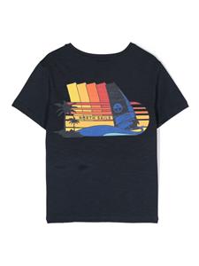 North Sails Kids logo-print cotton T-shirt - Blauw