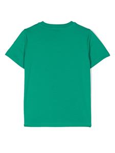 Moncler Enfant Katoenen T-shirt met logoprint - Groen