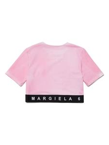 MM6 Maison Margiela Kids Gerafeld T-shirt met logoprint - Roze