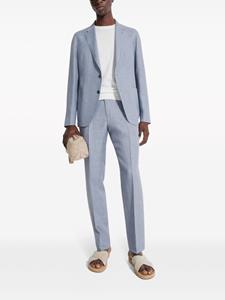 Zegna Crossover checked wool trousers - Blauw