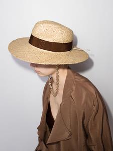 Ruslan Baginskiy Fedora hoed verfraaid met ketting - Beige