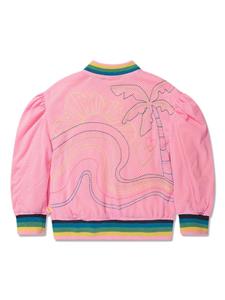Billieblush embroidered-motif mesh bomber jacket - Roze