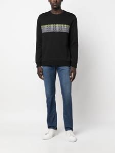 BOSS Sweater met geborduurd logo - Zwart