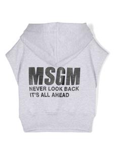 MSGM Kids Mouwloze hoodie - Grijs