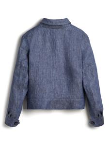 Brunello Cucinelli Kids long-sleeve linen jacket - Blauw